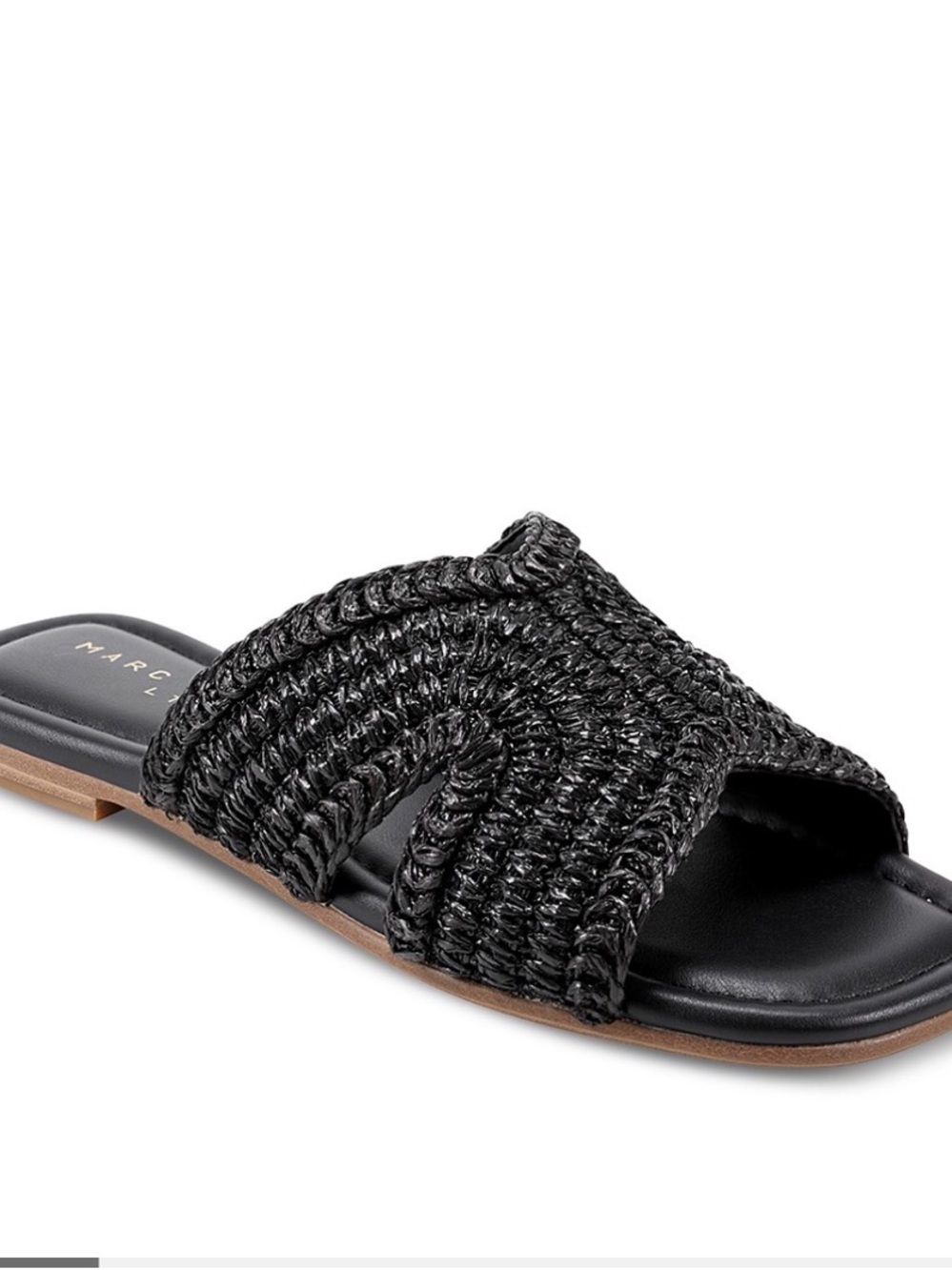 Marc Fisher Black Braided Slide Mule